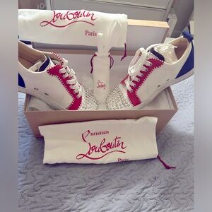 EUC Christian Louboutin 🇺🇸⚪️🔵🔴 trainer shoes size 9